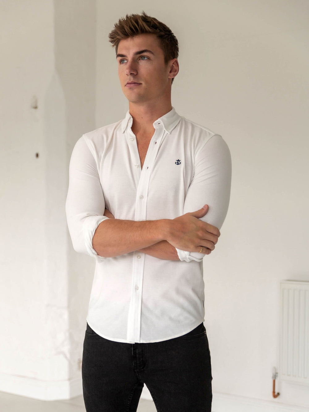 White Blakely Arlo Soft Stretch Shirt | USY348267