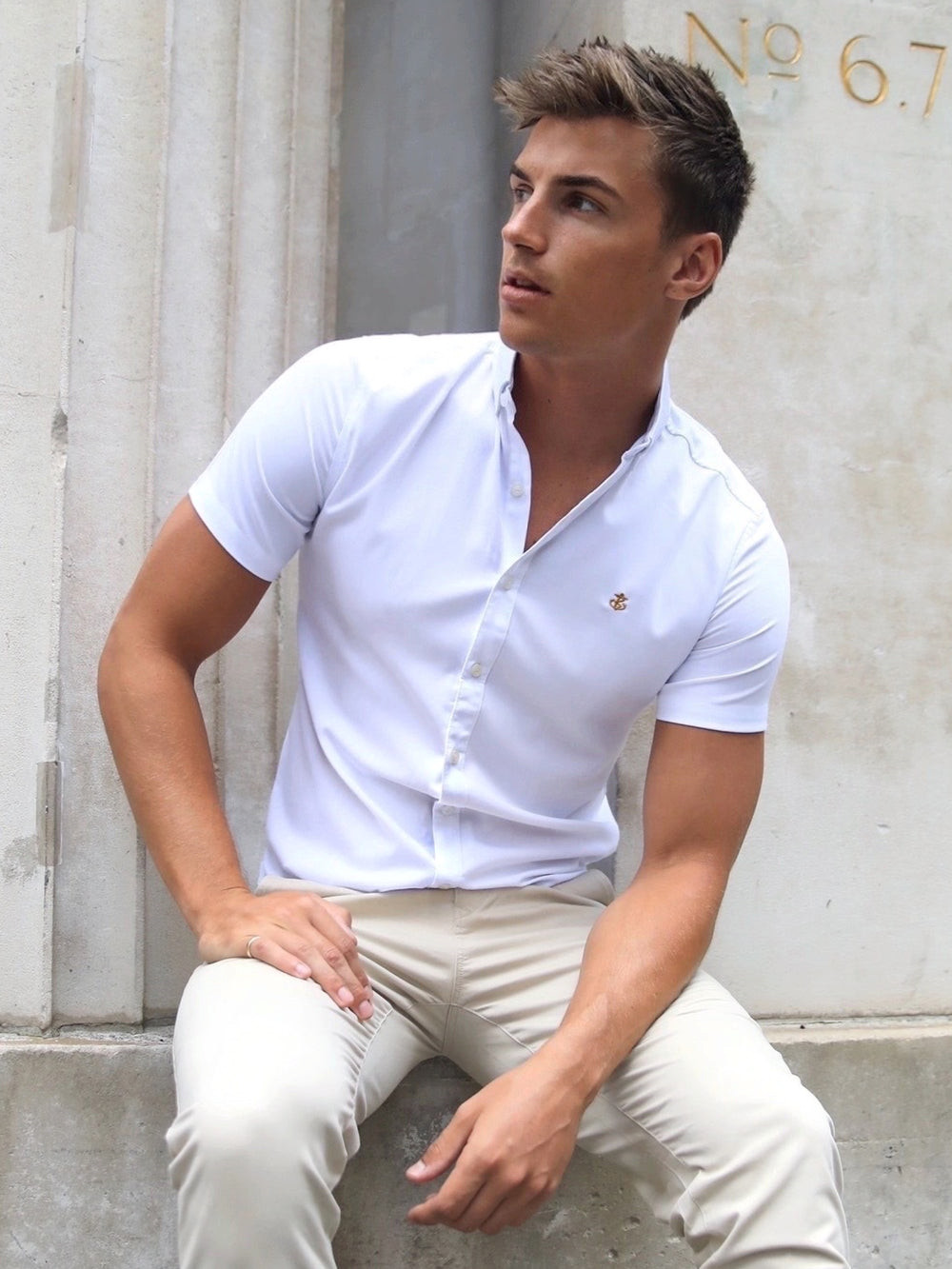 White Blakely Melbourne Short Sleeve Shirt | ZPB940785