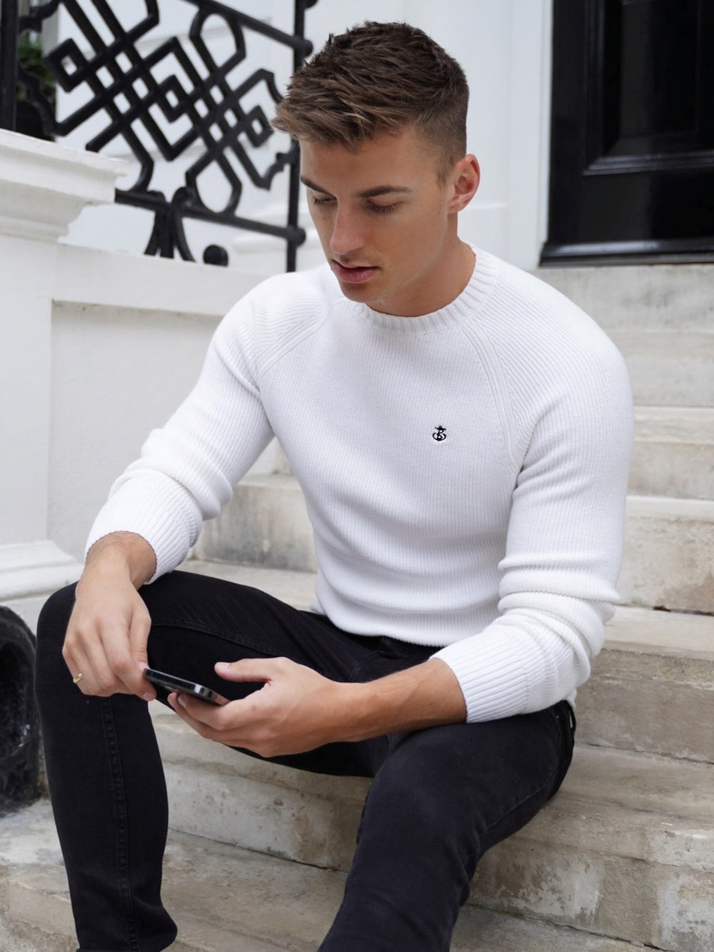 White Blakely Oxley Knit Jumper | VAL074693