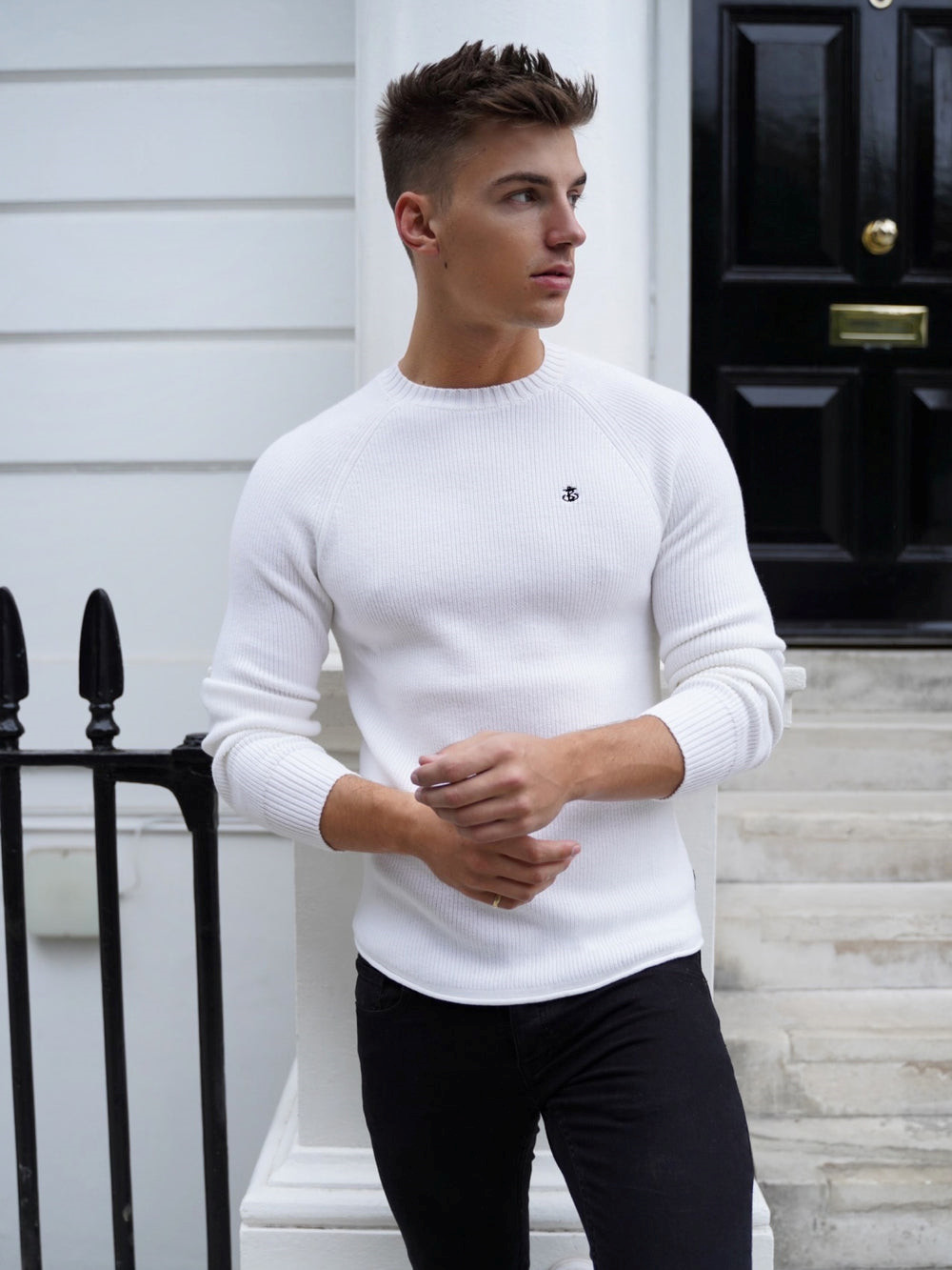 White Blakely Oxley Knit Jumper | VAL074693