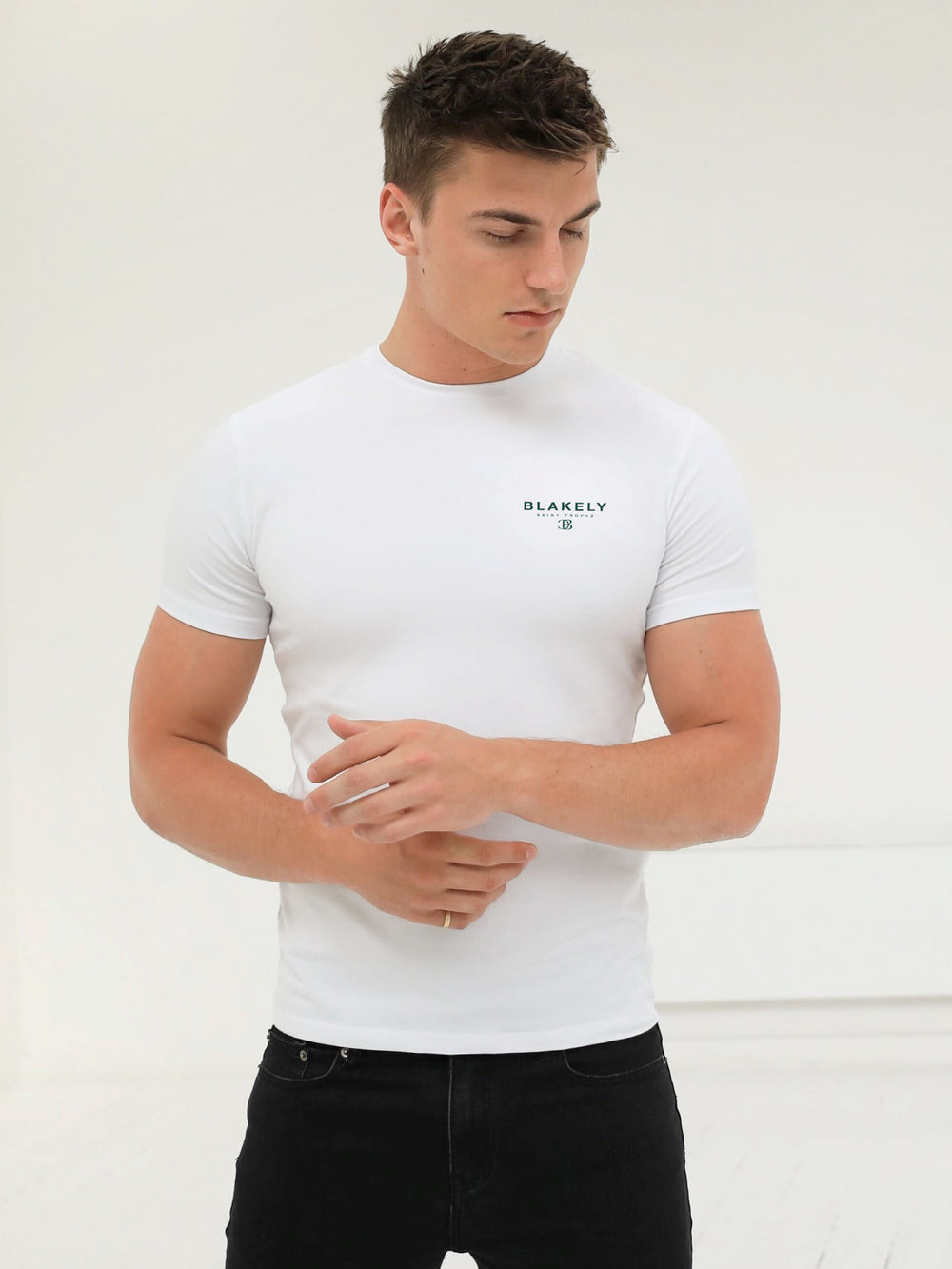 White Blakely Riviera Initial T-Shirt | PMZ045123